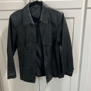 Jacqueline Ferrar Med black leather jacket